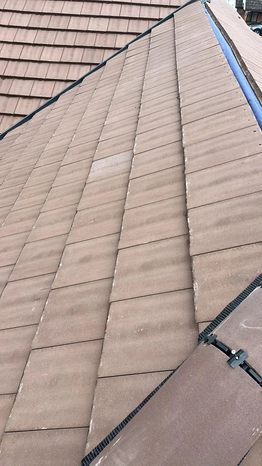 New plain tiles laid in neat courses